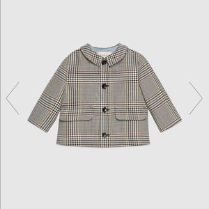 Gucci Baby Retro Check Wool Jacket 36M $560